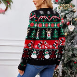 Merry Xmas Look Women's Knitted Sweater 2025 Winter Cartoon Print Full Sleeve Christmas Cardigans Knitwear Warm Soft Jacket Coat