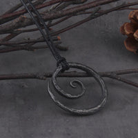 Fashion Viking retro spiral symbol Amulet pendant necklace for men's and women's personality charm ornament