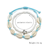 2pcs/set Summer Ocean Beach Anklet Bohemian Retro Turtle Beaded Handmade Anklet & Bracelet 2025 New Trendy Leg Foot Jewelry Gift