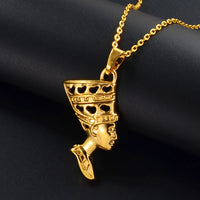 Anniyo Egyptian Queen Nefertiti Pendant Necklaces Jewelry Gold Plated African Popular Accessories @160716