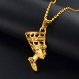 Anniyo Egyptian Queen Nefertiti Pendant Necklaces Jewelry Gold Plated African Popular Accessories @160716