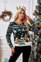 2025 Winter Christmas Women's Knitted Sweater All Over Print Female Knitwear Full Sleeve O Neck Warm Soft Jumper Xmas Look Wear