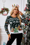 2025 Winter Christmas Women's Knitted Sweater All Over Print Female Knitwear Full Sleeve O Neck Warm Soft Jumper Xmas Look Wear