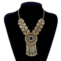 Fashion Ethnic Gypsy Bohemian Choker Necklace For Women Beads Drop Tassel Vintage Big Statement Collier Femme Party Jewelry Gift