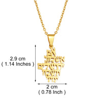 Anniyo 2.9CM Jehovah Yahweh YHWH Pendant Necklaces Stainless Steel Jewelry for Women Girls #507862