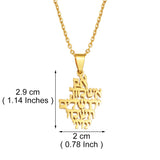 Anniyo 2.9CM Jehovah Yahweh YHWH Pendant Necklaces Stainless Steel Jewelry for Women Girls #507862
