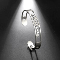 Name Custom Bangle Personalized Bracelet Family Cuff Kid Boy Gift For Men Father Women Couple Gold Color Stainless Steel Jewelry