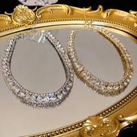 Fashionable Square Earrings Necklace Set Luxury Lightweight Clavicle Chain Personalized High-end Neckwear Women Shapepattern