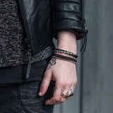 Stainless Steel Fashion Simple Bracelets Men's Vintage Twist Bracelet Unique Design Party Open Bangle Jewelry Gifts Never Fading