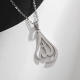 Exquisite Stainless Steel Islamic Muslim Calligraphy Arabic Pendant Necklace Men Women Religious Jewelry Accessories
