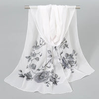 Indian Style New Chiffon Scarves Women Breathable Thin Simulation Silk Scarf Ladies Shawl And Wraps Women Printing Hijab Stole