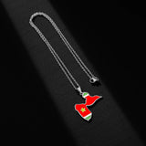 2024 new fashion stainless steel French Guadeloupe map flag pendant necklace temperament everything collarbone chain birthday an