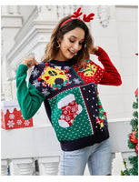 Christmas Sweater Women's Socks Christmas Tree Autumn/Winter New Round Neck Long Sleeve Loose Knitted Sweater 2024 Y2k Cloting
