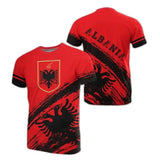 Albania Flag Men's New Summer Short-Sleeved Round Neck Short-Sleeved T-Shirt Breathable Quick-Drying Cool Sports Top
