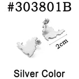 Anniyo Sint Maarten & Saint-Martin Island Stud Earrings for Women Girls Saint Martin SXM Stainless Steel Jewelry #303801
