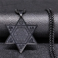 2024 New fashion stainless steel Jewish hexagon symbol pendant clavicle chain temperament everything necklace accessories Annive