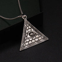 European and American fashion personality versatile pyramid wisdom eye necklace for men and women, simple street accessories