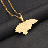 2024 new fashion stainless steel Honduran map with city pendant necklace temperament everything collarbone chain birthday annive