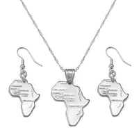 Anniyo Africa Map Jewelry Sets Pendant Necklaces Earrings For Women Egypt Ethiopian Nigeria Sudan Congo  #002306S