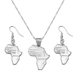 Anniyo Africa Map Jewelry Sets Pendant Necklaces Earrings For Women Egypt Ethiopian Nigeria Sudan Congo  #002306S