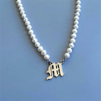 Pearl Hindi Name Necklace Personalized Jewelry Custom Sanskrit Name Necklaces for Women Stainless Steel Jewelry Gift
