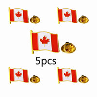 Enamel Canada Flag Lapel Pin - Maple Leaf Patriotic Badge for Suit Blazer - Waving Canadian Flag Pins Bulk Souvenir