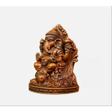 4.5" Boxwood Carved Hindu Elephant God Statue Ganesha Ganesh Figure Shrine Decor