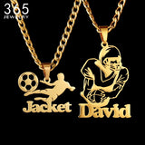 365 New Arrival Custom Name Necklace Personalized Sport Ground Style Nameplate Stainless Steel Jewelry For Men Women Gifts