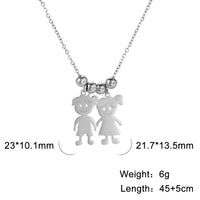 Personalized Boy Girl Necklace Custom Chain Name Mother Father Day Kid Family Gift For Women Men Stainless Steel Pendant Jewelry