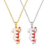 Anniyo Bahrain Map Flag Pendant Necklaces for Women Jewelry #500762