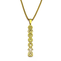 Yoga 7 Chakra Birth Flower Pendant Necklace for Women Girls Stainless Steel Gold Color Reiki Healing Amulet Jewelry Gift