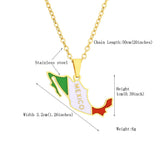 New fashion stainless steel Mexico map and flag necklace men's and women's couples temperament all matching sweater chain access