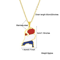2024 new fashion stainless just vintage Dutch map flag pendant necklace temperament everything collarbone chain birthday anniver