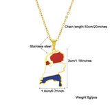 2024 new fashion stainless just vintage Dutch map flag pendant necklace temperament everything collarbone chain birthday anniver