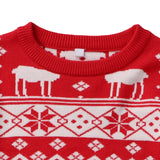 New Spring Autumn Knitted Pullover Top Long Sleeve Base Layer Round Neck Parent-Child Sweater Christmas Elements Pulover Top