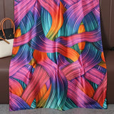 Soft Large Size Silk Scarf Women's Fashionable Lightweight Luxury Spring Autumn Popular New Style Simulation Silk Shawl