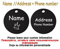 Personalized Pet Cat Dog Name Collar Accessories Circle Custom Engraved ID Tag Necklace Chain Charm Supplies For Dog Product