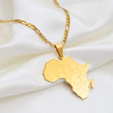 3.8CM African Map Pendant Necklaces for Women and Men Nigeria Congo Ghana Sudan Hiphop Jewelry #130821