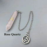Natural Gem Stone Pendant Crystal Pendulum for Divination Answer Reiki OM Charms Fluorite Amethysts Clear Quartz Pendulos x228