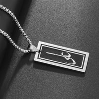Exquisite Stainless Steel Islamic Muslim Calligraphy Arabic Pendant Necklace Men Women Religious Jewelry Accessories