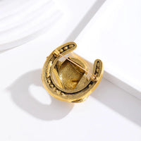 New U Letter Hat Design Brooch Shiny Rhinestone Men's Suit Denim Hat Pin Jacket Women's Corsage Jewelry Gifts