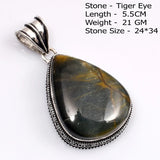 Genuine Amazonite Turquoise Agate Jasper Tiger Eye  Antique Pendant