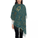 Custom Printed Ancient Gold Pharaoh Egypt King Tut Scarf Men Women Winter Fall Warm Scarves Egyptian Hieroglyphic Shawl Wrap