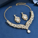Ladies' fashionable design necklace earrings jewelry set suitable for daily wear, wedding parties, holiday gifts