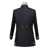 European Gold-encrusted Vintage Court Tuxedo Men's Stand-up Collar Embroidered Suit Three-piece Set  Opera House, Stage Costumes
