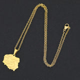 2024 new fashion stainless steel Polish map pendant necklace temperament everything collarbone chain birthday anniversary gift