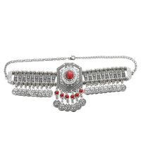 Ethnic Statement Collar Necklace for Women Choker Bohemian Vintage Hollow Geometric Crystal Rhinestone Beads Coin Tassel Jewelry