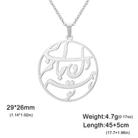 LIKGREAT Iranian Persian Poem Caliography Necklace for Women Men Stainless Steel Farsi Women Life Freedoom Pendant Jewelry Gifts