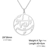 LIKGREAT Iranian Persian Poem Caliography Necklace for Women Men Stainless Steel Farsi Women Life Freedoom Pendant Jewelry Gifts