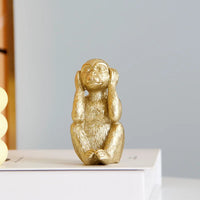 3Pcs Creative Small Animal Statue Desktop Decor Resin Craft Monkey Suit Ornaments Miniature Lovely Figurine